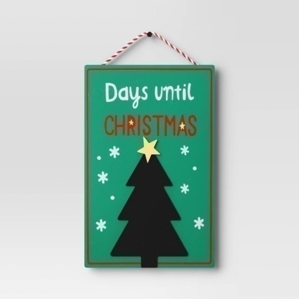 NWT. WONDERSHOP Countdown to Christmas Wood Sign